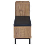 Coaster 910311 Teller natural oak finsh wood entry storage shoe bench cabinet with padded seat