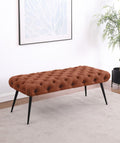 Coaster 910335 Ella rust fabric tufted 47" wide bedroom entry bench metal legs