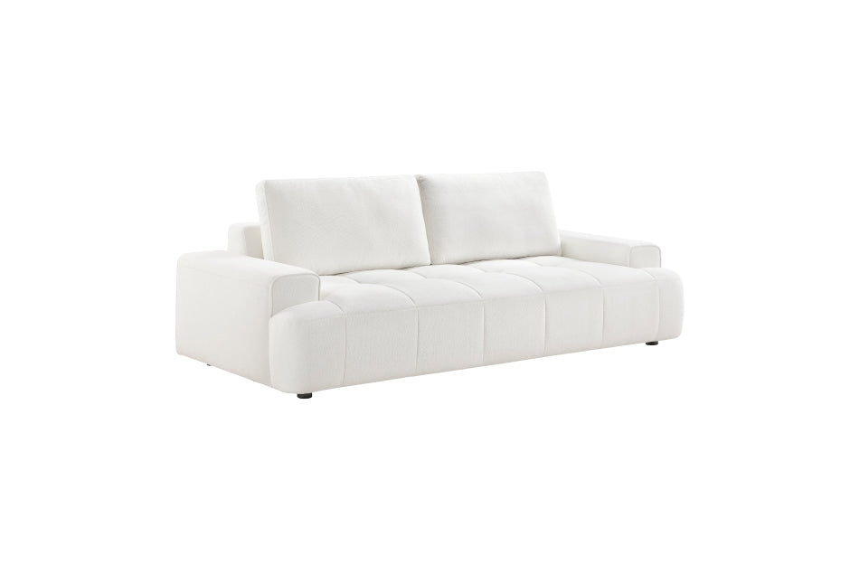 Homelegance 9126BEG-SL 2 pc Brera beige chenille fabric sofa and love seat set with tufted seat cushions