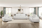 Homelegance 9126BEG-SL 2 pc Brera beige chenille fabric sofa and love seat set with tufted seat cushions