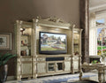 Acme 91310-13 4 pc Astoria grand welty vendome ii bone white and gold patina finish wood entertainment center wall unit