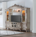 Acme 91440-43 4 pc Astoria grand welty gorsedd antique white finish wood entertainment center wall unit