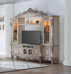 Acme 91440-43 4 pc Astoria grand welty gorsedd antique white finish wood entertainment center wall unit