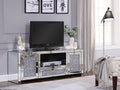 Acme 91450 Everly quinn albaugh noralie mirrored top 59" TV stand with faux diamond inlay