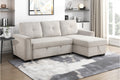 Homelegance 9145PWT  2 pc Convene light grey textured fabric sectional sofa reversible pop up sleep area storage chaise