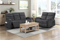 Homelegance 9147FDG-2PC 2 pc Allen dark grey textured micro fiber sofa and love seat set with wall hugger recliners