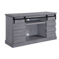Acme 91616 Amrita grand serena grey oak finish wood farmhouse style tv stand with barn door style doors