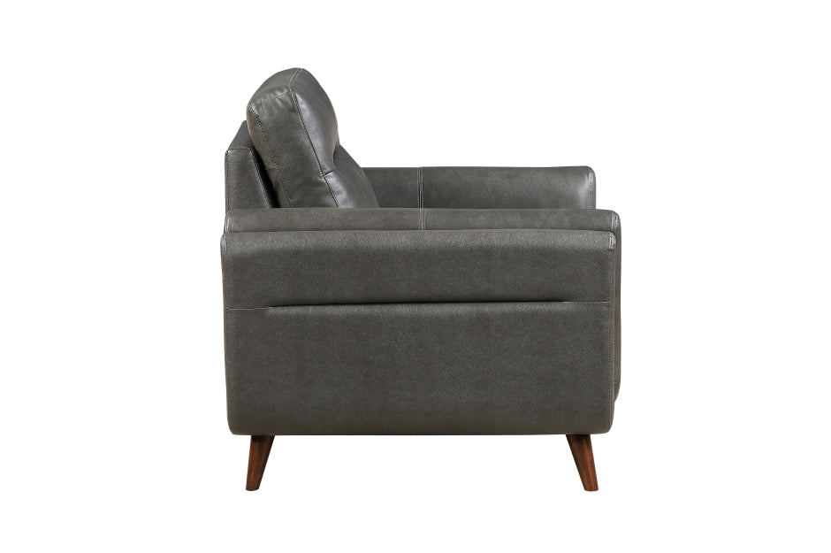 Slate Dark Grey Top Grain Leather Sofa and Loveseat Set – 9169DGY-SL