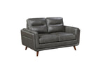 Slate Dark Grey Top Grain Leather Sofa and Loveseat Set – 9169DGY-SL