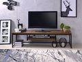 Acme 91780 Williston forge soccoro bob weathered oak finish wood black metal 47" TV stand