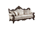 Sovereign Two-Tone Chenille & Faux Silk Traditional Sofa and Love Seat Set with Wood Trim – 9178NBR-SL
