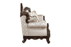 Sovereign Two-Tone Chenille & Faux Silk Traditional Sofa and Love Seat Set with Wood Trim – 9178NBR-SL