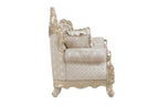 Sovereign Two-Tone Silver Chenille & Faux Silk Traditional Sofa and Love Seat Set with Silver Wood Trim – 9178SVNBR-SL