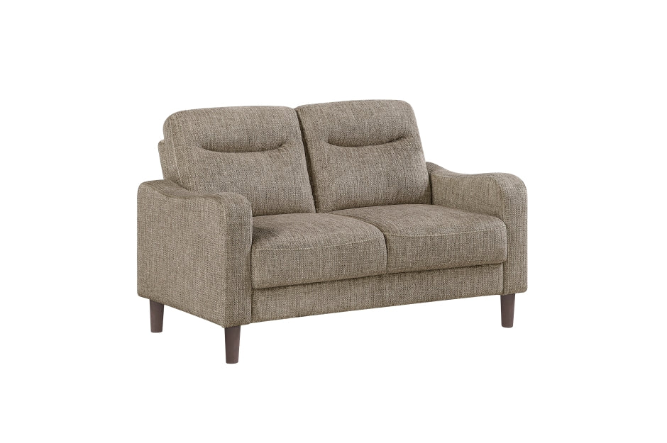 Homelegance Linden Brown Chenille Sofa and Love Seat Set with Rounded Arms – 9180BRW-2PC