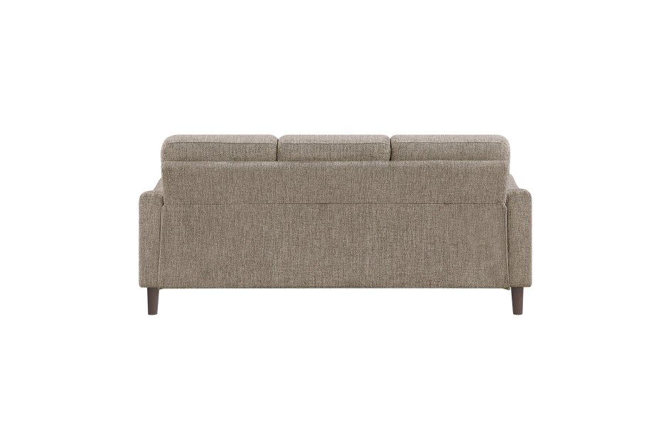 Homelegance Linden Brown Chenille Sofa and Love Seat Set with Rounded Arms – 9180BRW-2PC