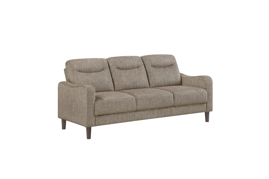 Homelegance Linden Brown Chenille Sofa and Love Seat Set with Rounded Arms – 9180BRW-2PC
