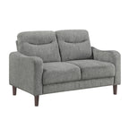 Homelegance Linden Grey Chenille Sofa and Love Seat Set with Rounded Arms – 9180GRY-2PC