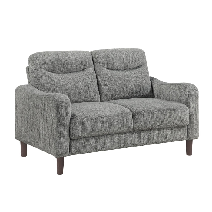 Homelegance Linden Grey Chenille Sofa and Love Seat Set with Rounded Arms – 9180GRY-2PC