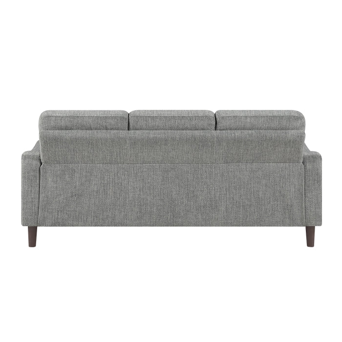 Homelegance Linden Grey Chenille Sofa and Love Seat Set with Rounded Arms – 9180GRY-2PC