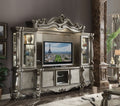 Acme 91820-24 4 pc Astoria grand roza versailles antique platinum finish wood entertainment center wall unit