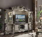 Acme 91820-24 4 pc Astoria grand roza versailles antique platinum finish wood entertainment center wall unit