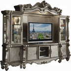 Acme 91820-24 4 pc Astoria grand roza versailles antique platinum finish wood entertainment center wall unit