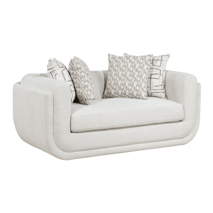 Nimbus Beige Chenille Sofa and Love Seat Set with Rounded Arms – 9188NBE-2PC