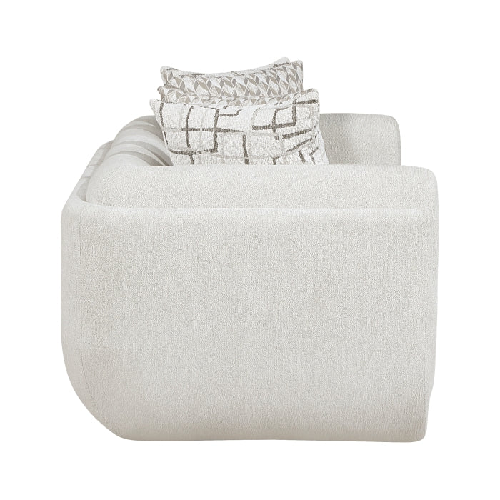 Nimbus Beige Chenille Sofa and Love Seat Set with Rounded Arms – 9188NBE-2PC
