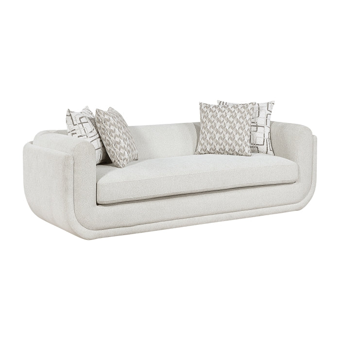 Nimbus Beige Chenille Sofa and Love Seat Set with Rounded Arms – 9188NBE-2PC