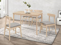 Chantel Natural Finish Wood 5-Piece Mid-Century Modern Breakfast Dining Table & Chairs – 9191-5PC