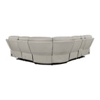 Celestia 6-Piece Power Recliner Sectional Sofa – Light Grey Top Grain Leather – 9199TPE-6LRRRPWH