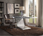 Acme 92025 Brayden studio wesley brancaster aluminum metal frame with riveted design executive desk