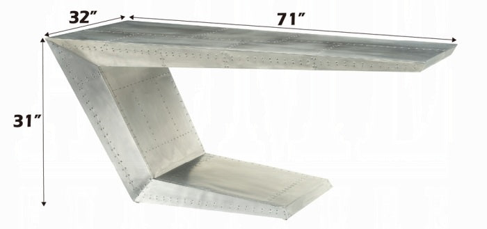 Acme 92025 Brayden studio wesley brancaster aluminum metal frame with riveted design executive desk