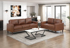 Homelegance Malcolm 2-Piece Chocolate Faux Leather Sofa & Love Seat Set – 9203CHC-SL