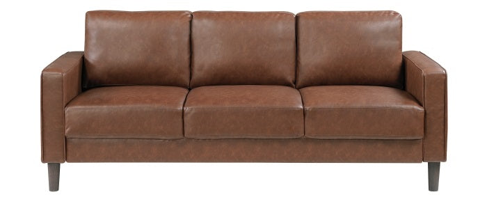 Homelegance Malcolm 2-Piece Chocolate Faux Leather Sofa & Love Seat Set – 9203CHC-SL