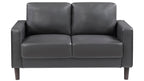 Homelegance Malcolm 2-Piece Dark Grey Faux Leather Sofa & Love Seat Set – 9203DGY-SL