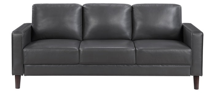 Homelegance Malcolm 2-Piece Dark Grey Faux Leather Sofa & Love Seat Set – 9203DGY-SL