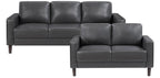 Homelegance Malcolm 2-Piece Dark Grey Faux Leather Sofa & Love Seat Set – 9203DGY-SL