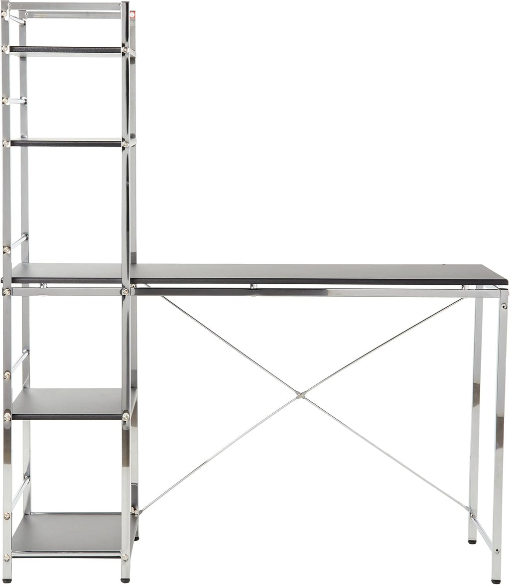 Acme 92074 Elvis Craft station student desk chrome finish metal frame black top computer office desk