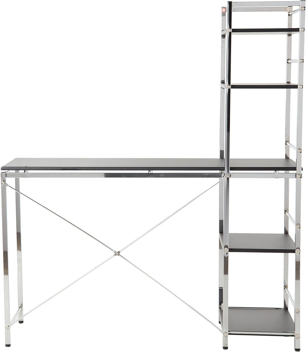 Acme 92074 Elvis Craft station student desk chrome finish metal frame black top computer office desk