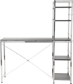 Acme 92074 Elvis Craft station student desk chrome finish metal frame black top computer office desk