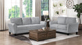 Homelegance 9209DG-2PC  2 pc Orren ellis grey textured fabric sofa and love seat set curved arms