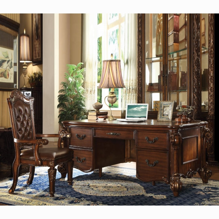 Acme 92125 Vendome cherry finish wood detailed carvings ornate office desk