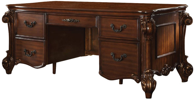 Acme 92125 Vendome cherry finish wood detailed carvings ornate office desk