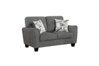 Homelegance 9214NGH-2PC 2 pc Lemond dark grey chenille fabric sofa and love seat set rounded arms