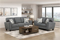 Homelegance 9214NGH-2PC 2 pc Lemond dark grey chenille fabric sofa and love seat set rounded arms