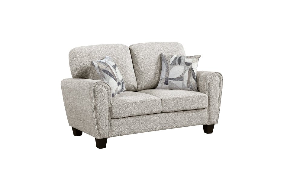 Homelegance 9214NPG-2PC 2 pc Lemond grey chenille fabric sofa and love seat set rounded arms