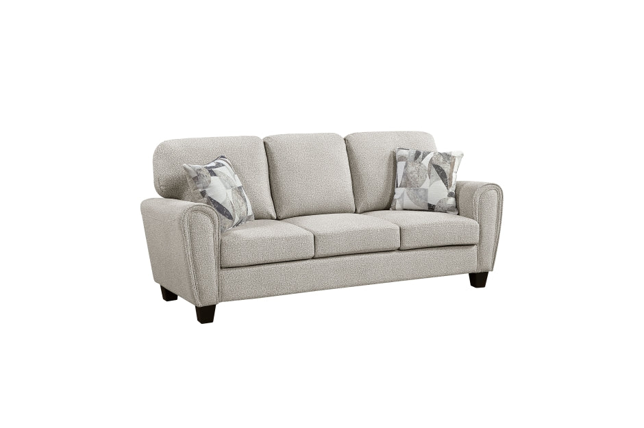 Homelegance Lemond Grey Chenille Sofa and Love Seat Set with Rounded Arms – 9214NPG-2PC