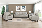 Homelegance Lemond Grey Chenille Sofa and Love Seat Set with Rounded Arms – 9214NPG-2PC