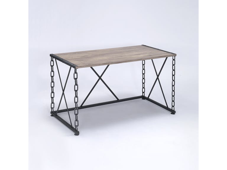 Acme 92248 Williston forge ajanae jodie rustic oak finish wood antique black metal frame desk